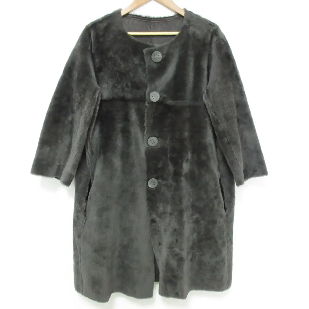 KARL DONOHUGE カールドノヒュー ムートン リバーシブル コート サイズEUR38 グレー