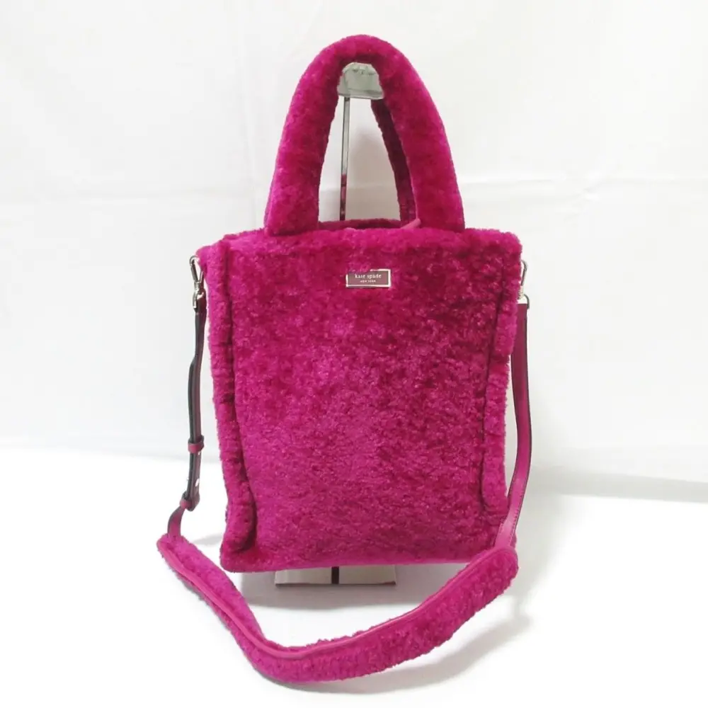 kate spade new york ケイトスペード サム フラッフィー ミディアム ノースサウス 2way ハンドバッグ ショルダーバッグ ピンク
