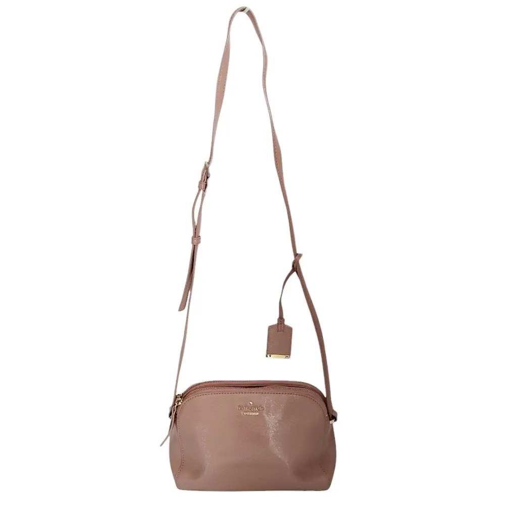 kate spade new york ケイトスペード peggy patterson drive カウレザー メタルロゴ ポシェット ショルダーバッグ ベージュ系