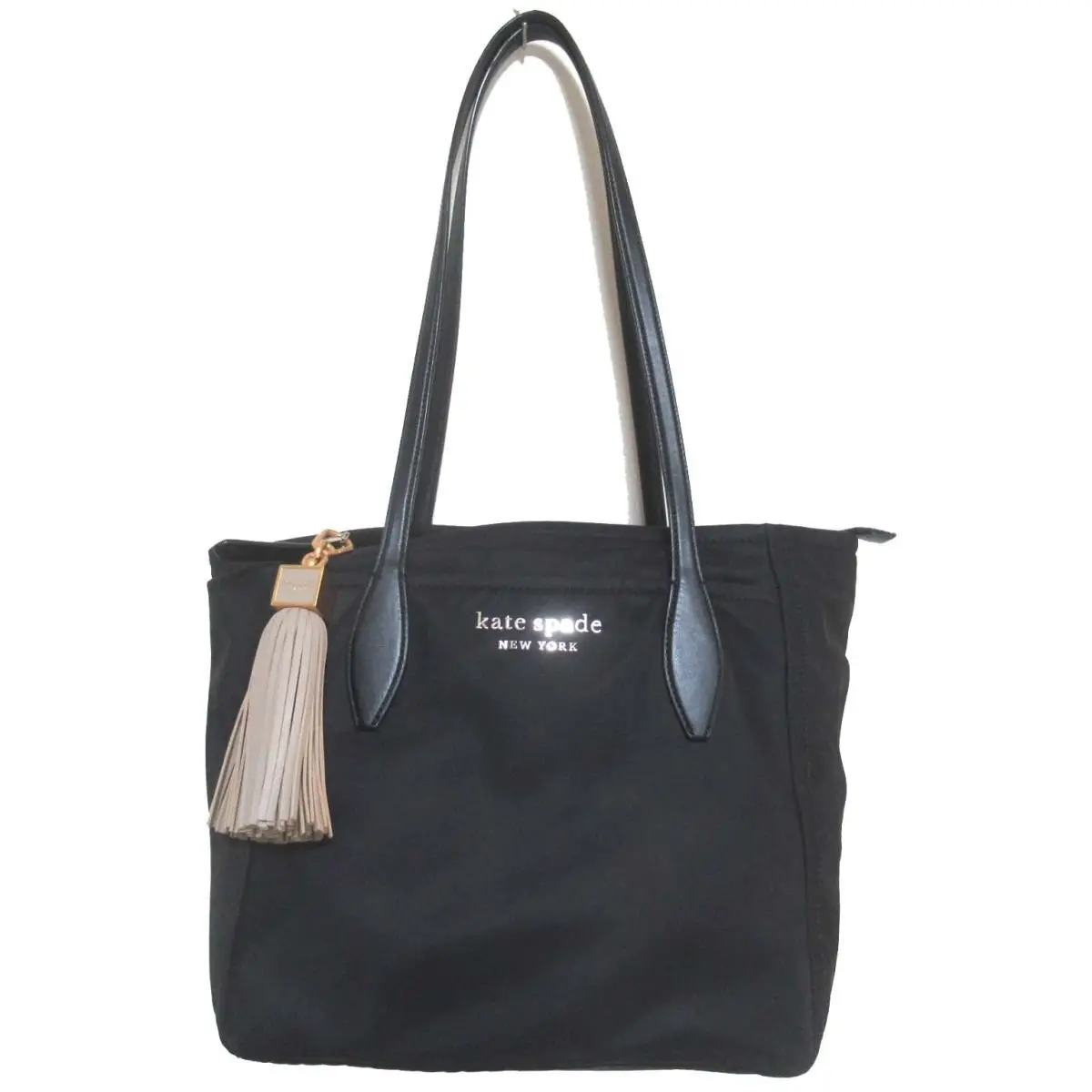 Kate Spade ケイトスペード デイリー ミディアム ナイロン トートバッグ ショルダーバッグ タッセルチャーム付き ブラック