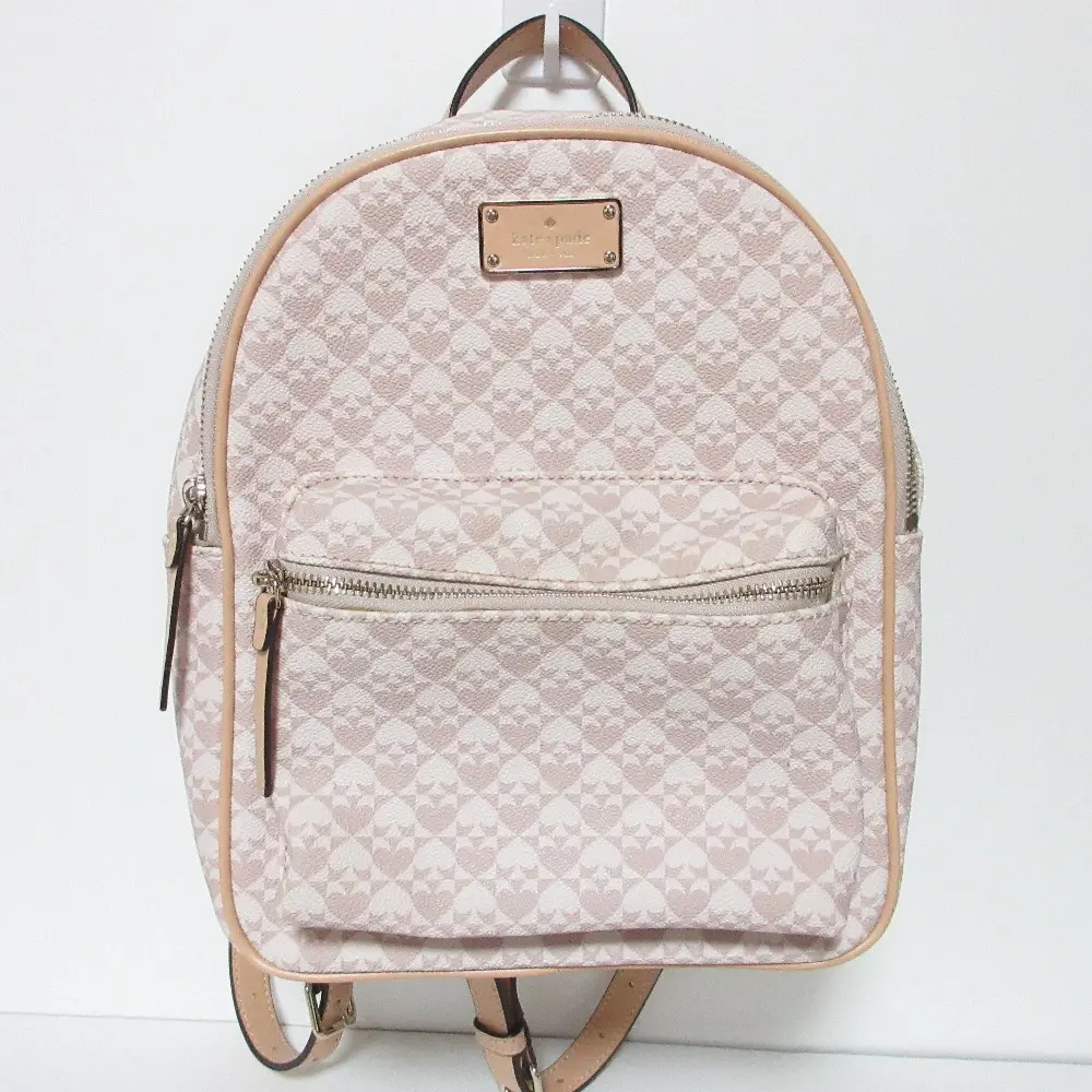 Kate Spade ケイトスペード スペード柄 PVC×レザー バックパック リュック WKRU5330 ピンク