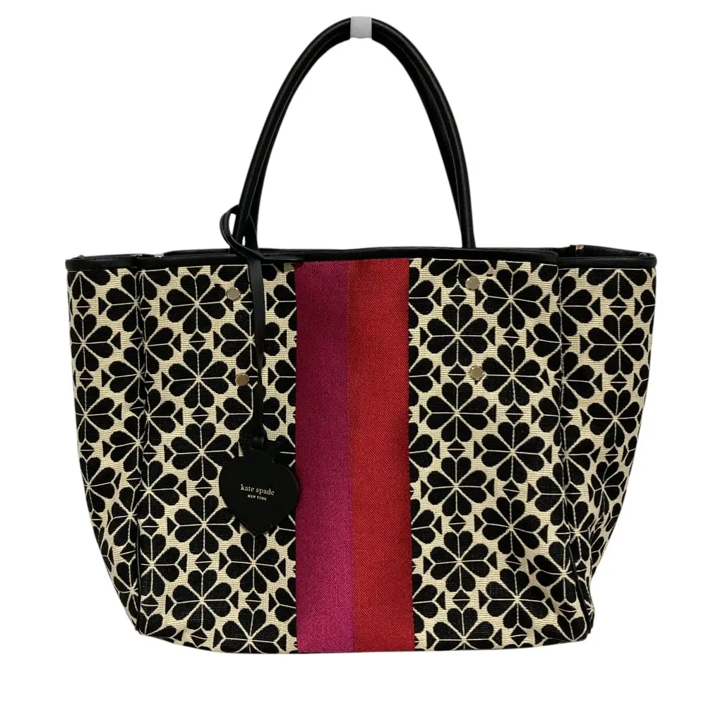 kate spade ケイトスペード フラワー ジャガード 2WAY トートバッグ ショルダーバッグ ブラック系