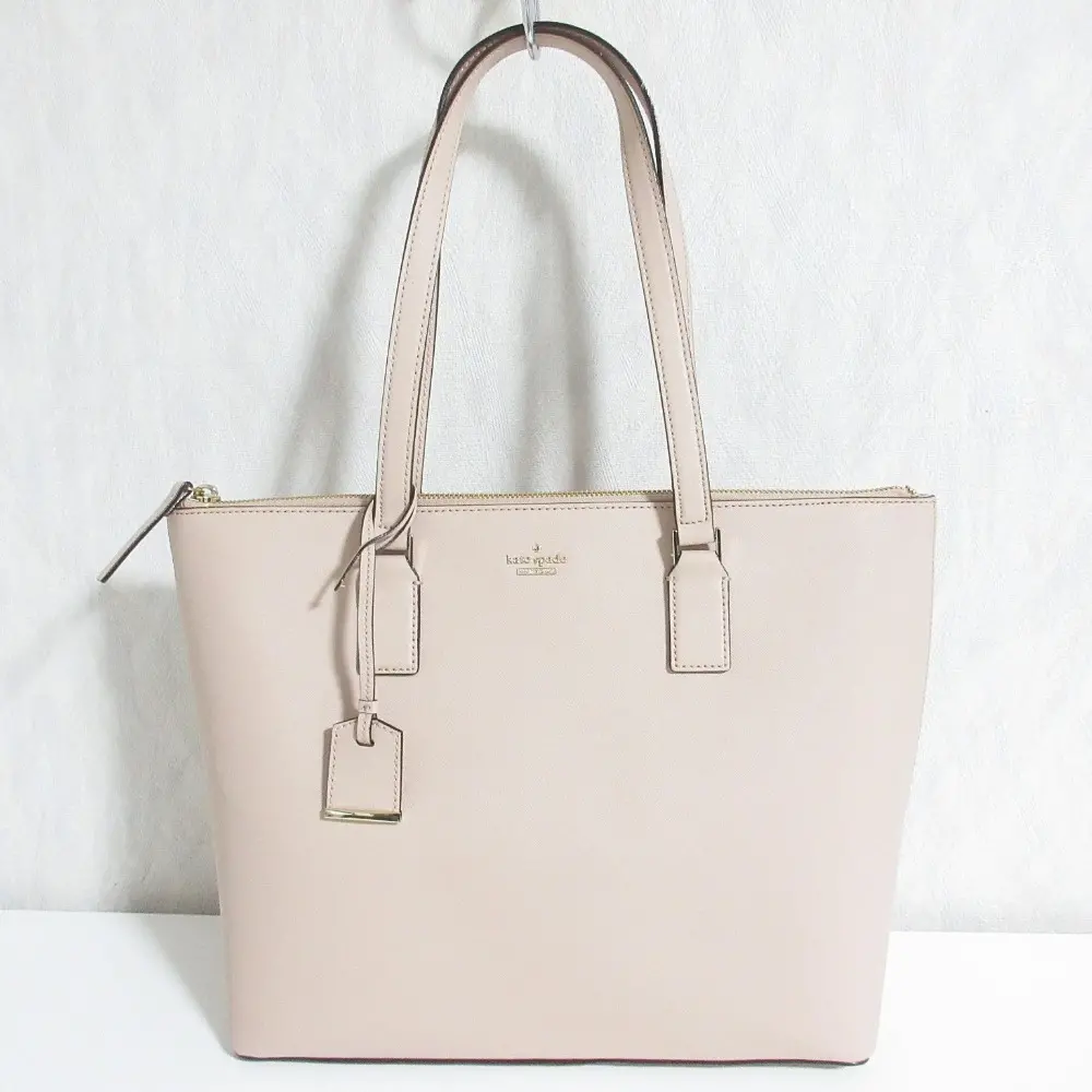 kate spade new york ケイトスペード サフィアーノレザー トートバッグ ショルダーバッグ ピンクベージュ