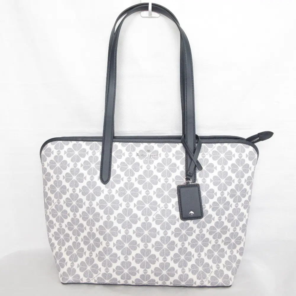 kate spade NEW YORK ケイトスペードニューヨーク スペードフラワー コーテッド キャンバス トートバッグ グレー