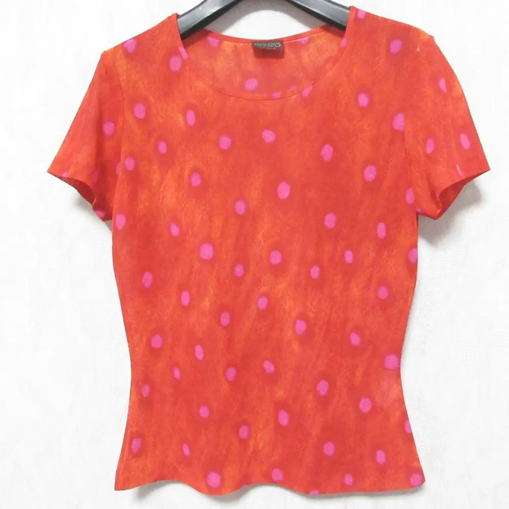 KENZO ケンゾー ドット柄 パワーネット 半袖 カットソー レッド