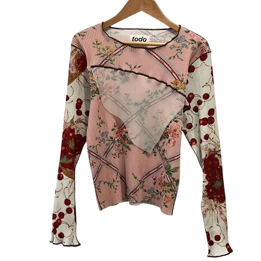 24AW todo kotohayokozawa PINK HOUSE コトハヨコザワ ピンクハウス WAVE TOP プリーツトップス ブラウス 3 ピンク