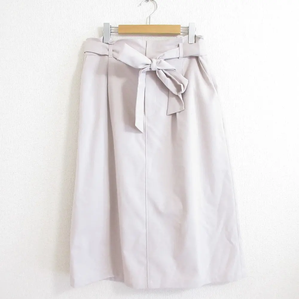 22AW 組曲 KUMIKYOKU クミキョク ツイルストレッチ タイトスカート ベルト付き SKWLNA0307 大きいサイズ 7 XXXL ローズ系