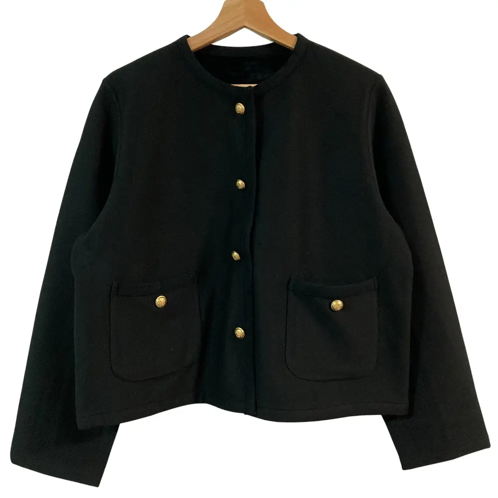 24AW 組曲 クミキョク 2WAY バックベロア リバーシブルジャケット KKWLCW0946 大きいサイズ 6 15号 ブラック