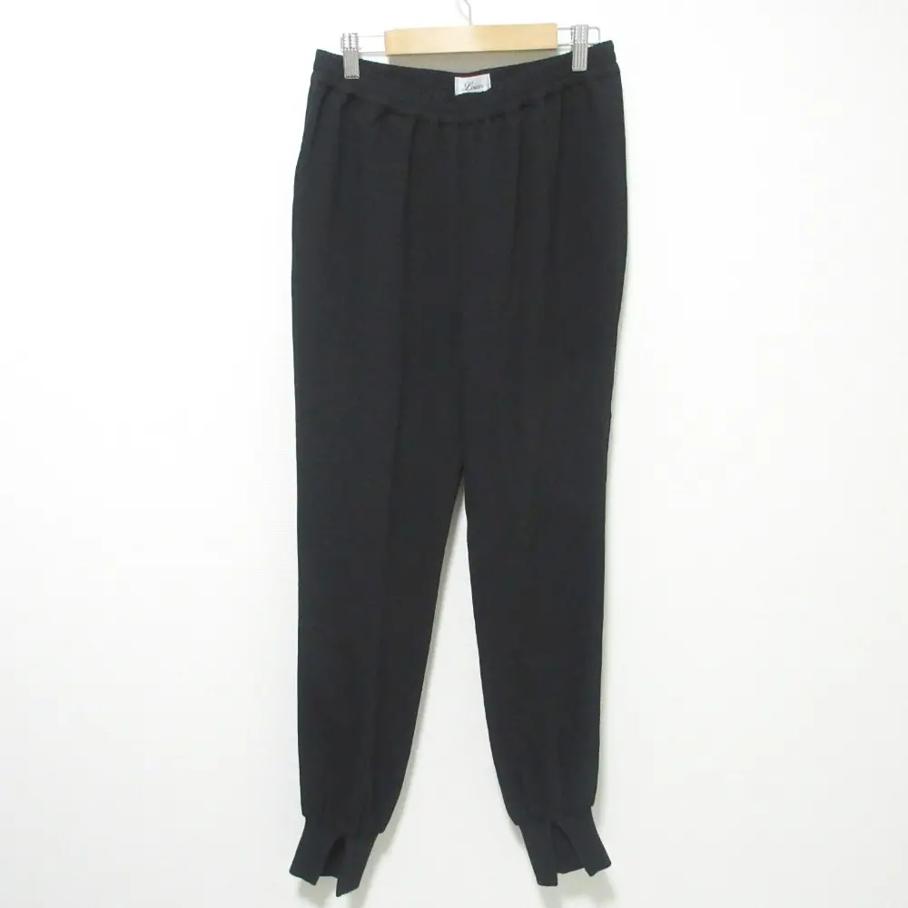 22SS Lisiere L'Appartement リジエール アパルトモン Col Pierrot Rib Pants コルピエロ スリット ジョガーパンツ 38 ブラック