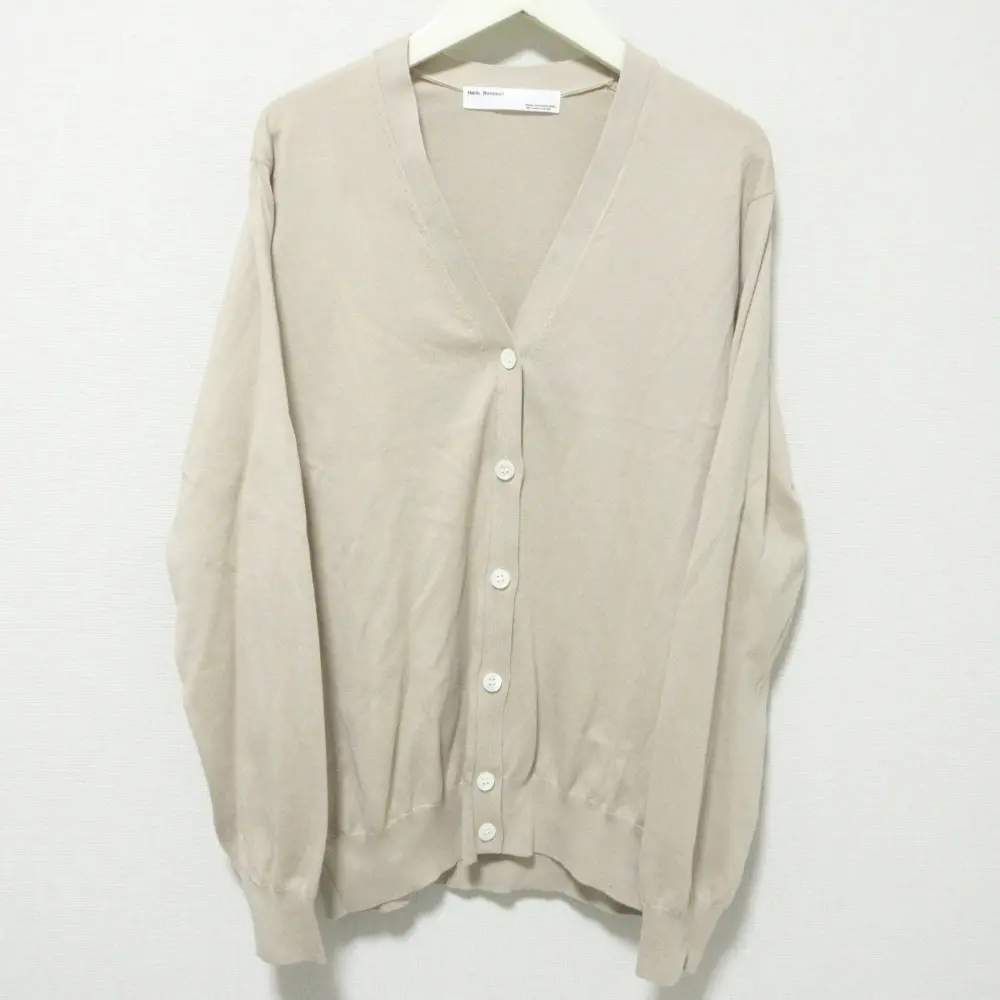 22SS L'Appartement  アパルトモン ドゥーズィエムクラス hello bonjour Vネック ニットカーディガン ベージュ