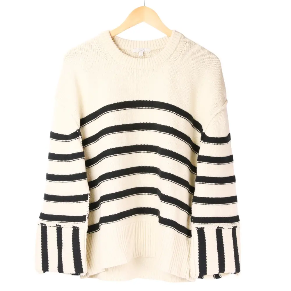 22SS アパルトモン DAGMER ダグマー Border Knit オーバーサイズ ボーダー コットン ニットセーター S アイボリー ブラック