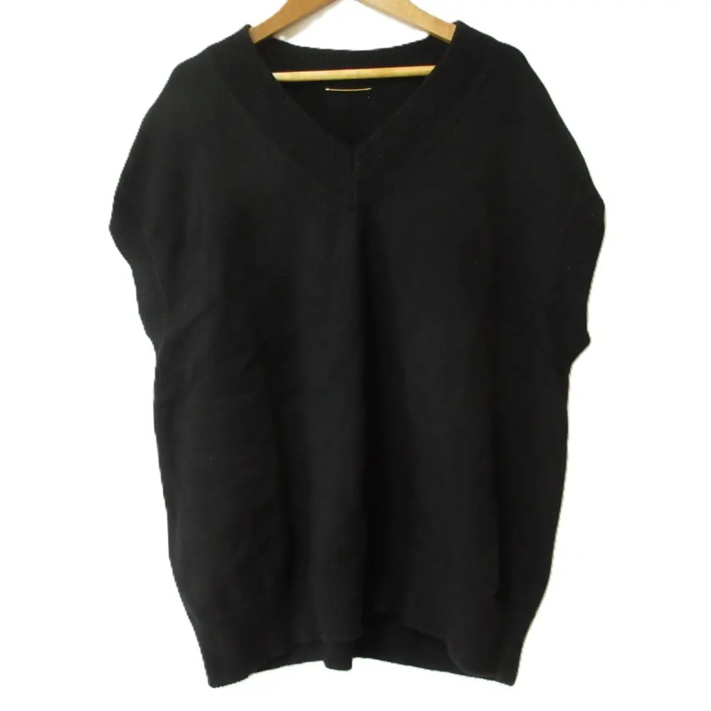 24SS L'Appartement アパルトモン ドゥーズィエムクラス COTTON WOOL KNIT VEST コットンウール Vネック ニットベスト ブラック