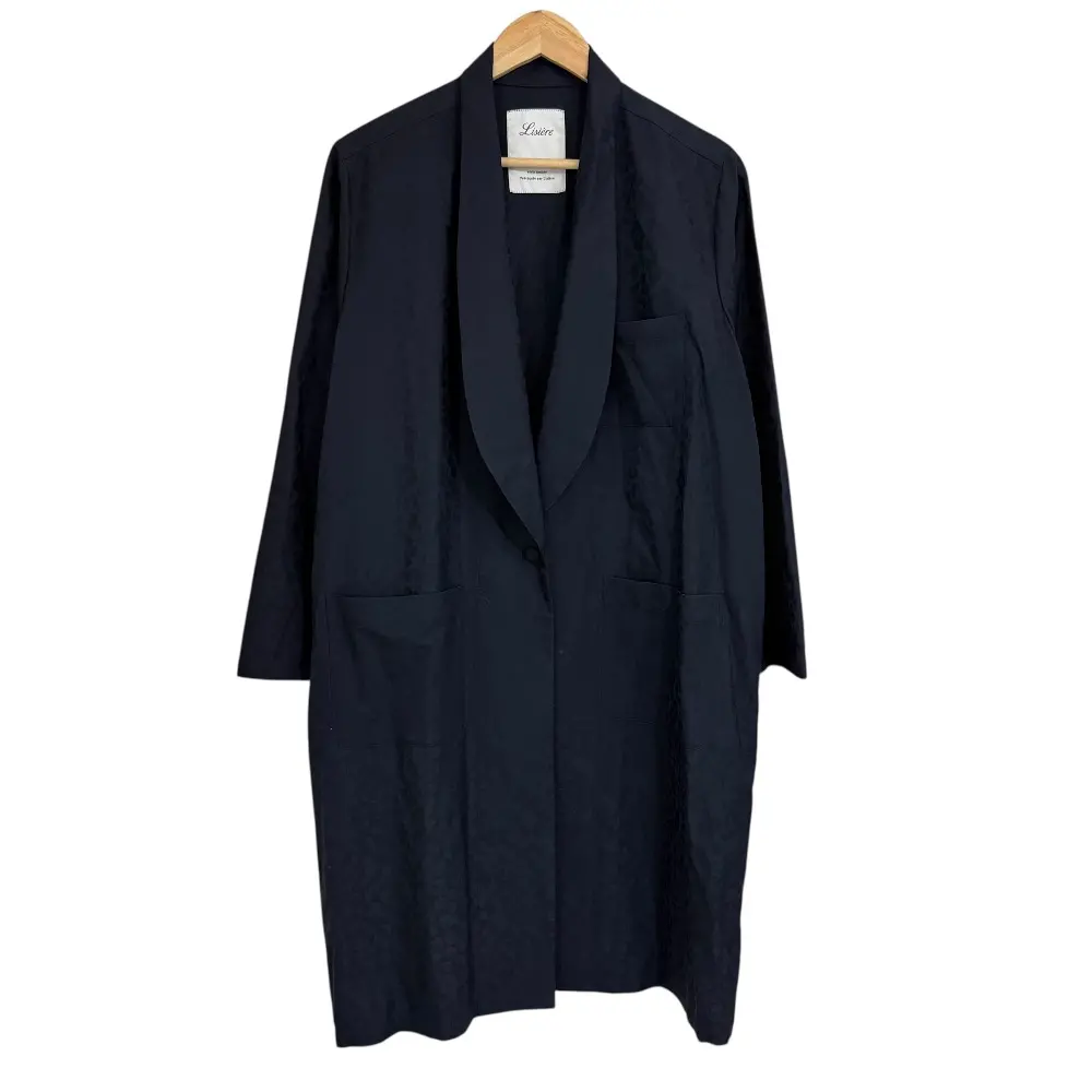 25SS L'Appartement Lisiere アパルトモン リジェール Leopard Gown ガウンコート ネイビー