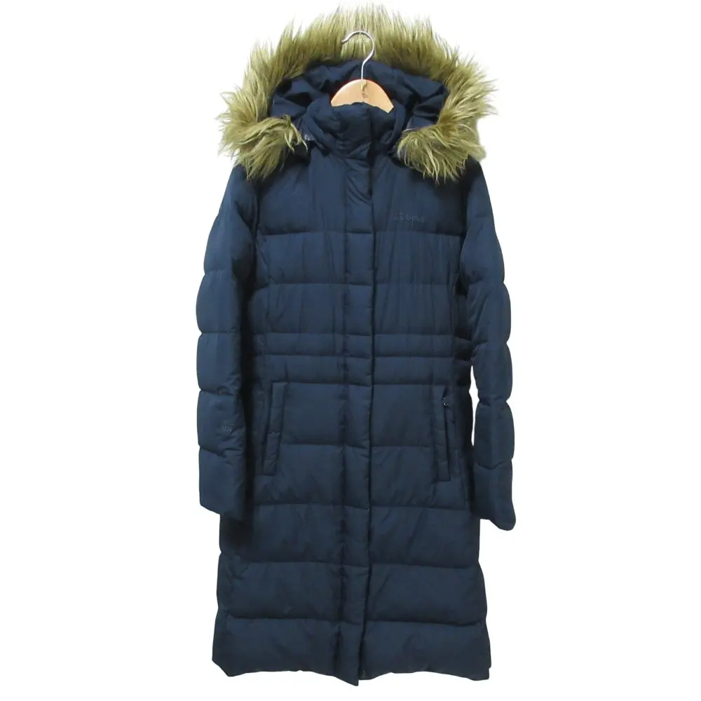 L.L.Bean エルエルビーン DOWNTEK フェイクファー フード2WAY ダウンコート S ネイビー