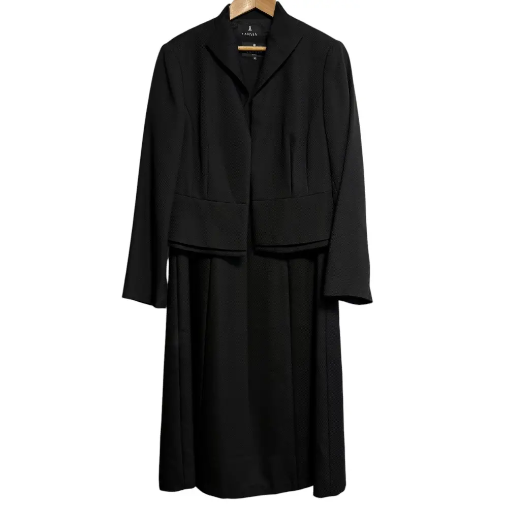LANVIN NOIR ランバンノアール シングルジャケット＋ワンピース フォーマルスーツ セットアップ 42 ブラック