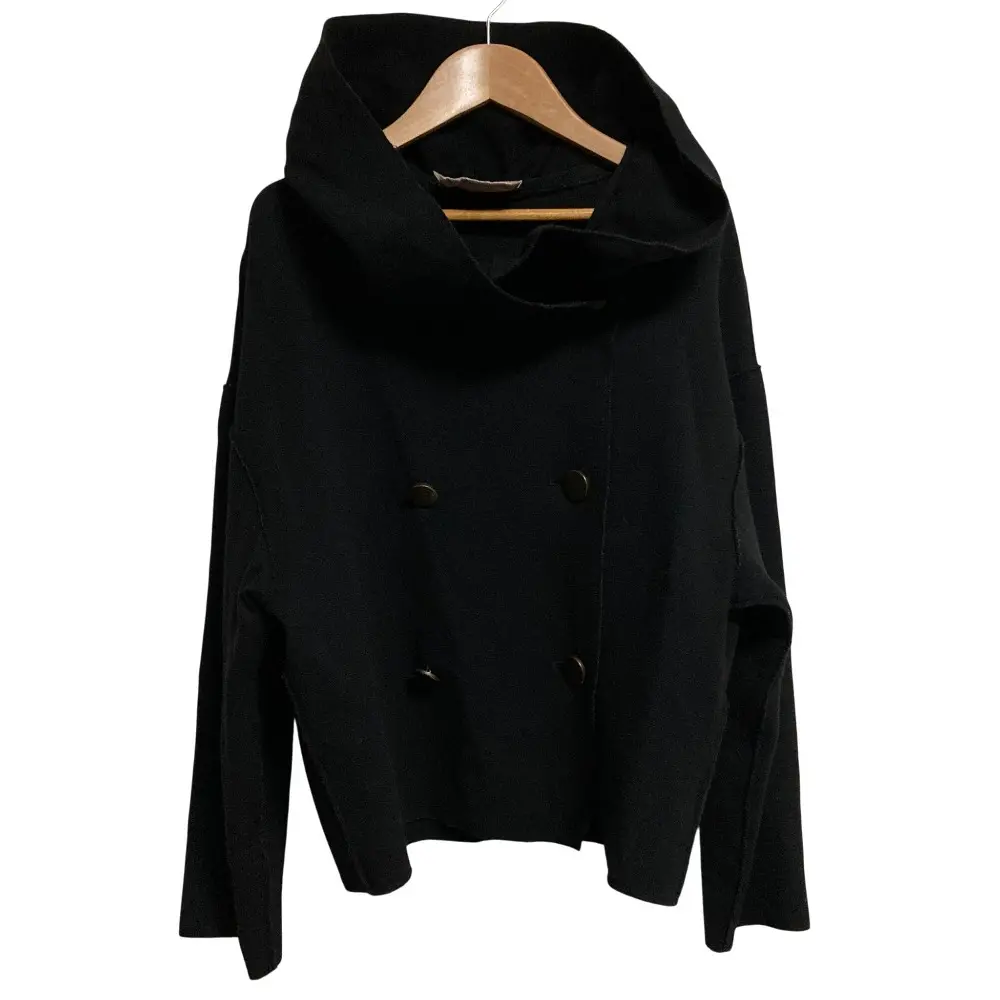 LANVIN ランバン カットオフ ダブルブレスト ショートコート ジャケット サイズ34 ブラック