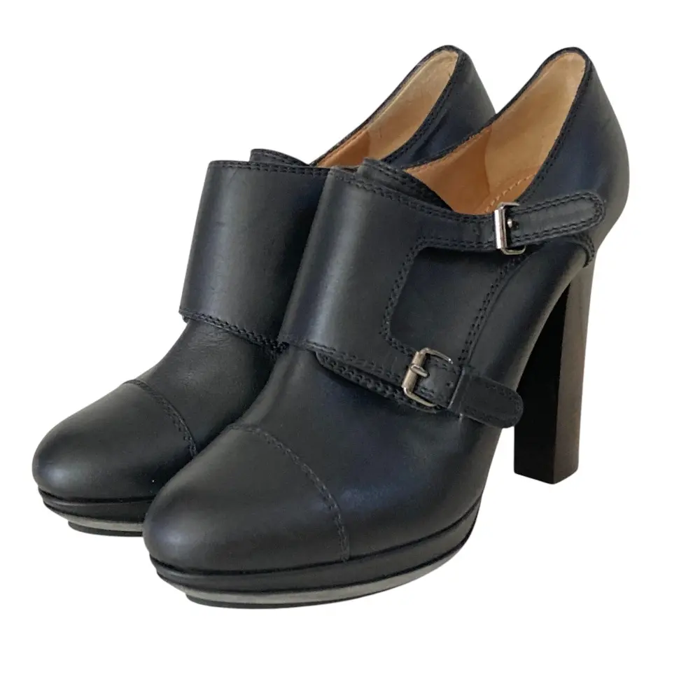 LANVIN ランバン モンクストラップ ハイヒール ブーティ ショートブーツ パンプス 40.5 25.5cm程度 ブラックの買取実績【2026年4月買取】