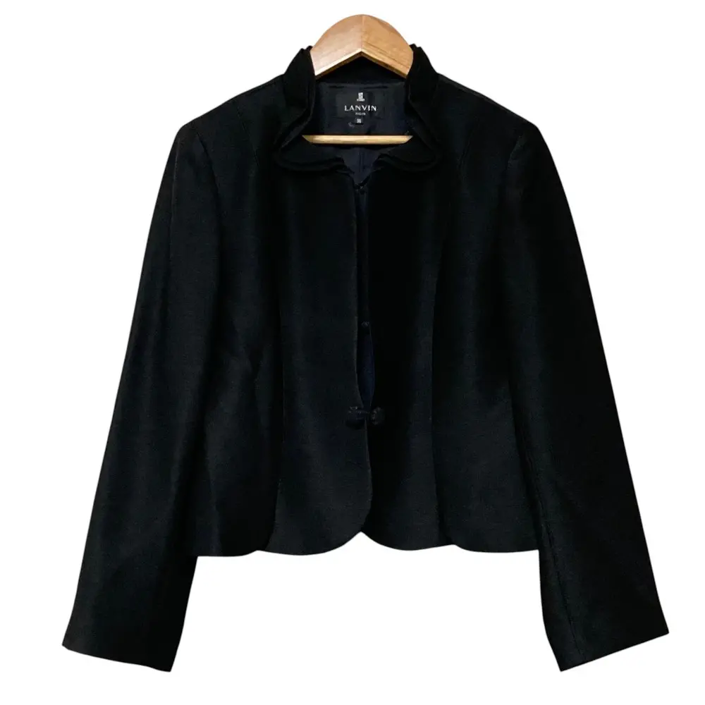 LANVIN NOIR ランバン ノワール ブラックフォーマル フリルジャケット サイズ38 ブラック
