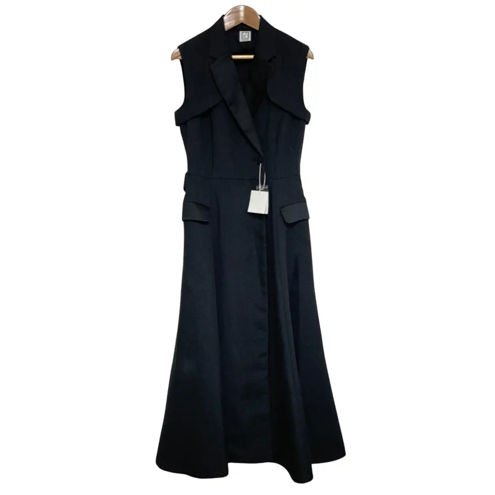 L’AUBE BLANC ローブブラン Sleeveless Coat Dress ワンピース サイズF ブラック 