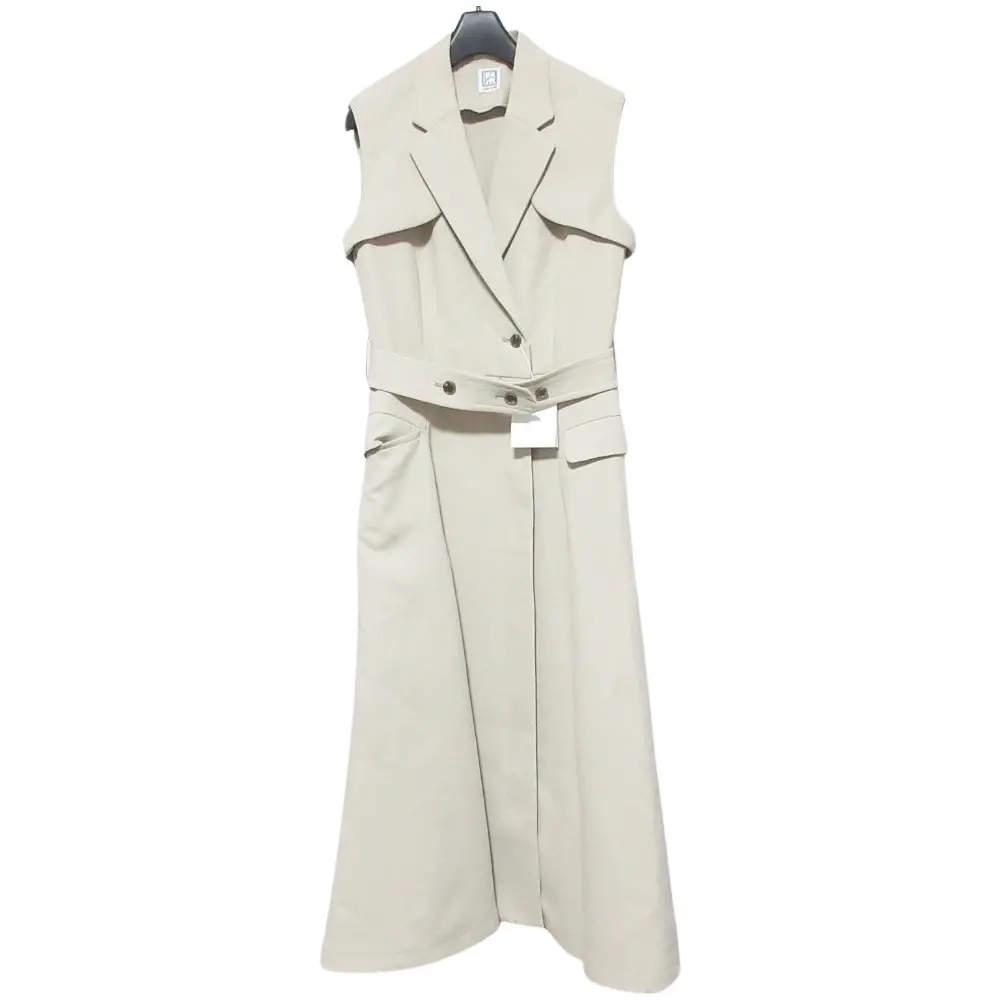 L’AUBE BLANC ローブブラン Sleeveless Coat Dress ノースリーブ コートワンピース 23SU-06 サイズF ベージュ 