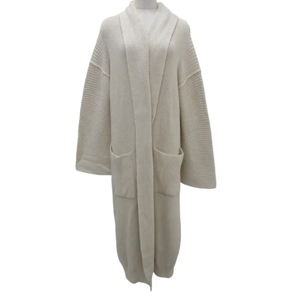 LAUREN MANOOGIAN ローレンマヌージアン 長袖 ウールブレンド ニット ロング オーバーサイズ カーディガン S ベージュ