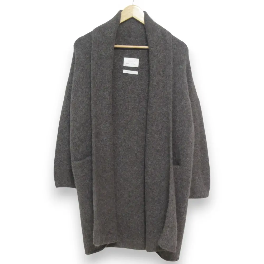 Lauren Manoogian ローレンマヌーギアン アルパカ オープンフロント ロングカーディガン ガウンコート 0/S グレー