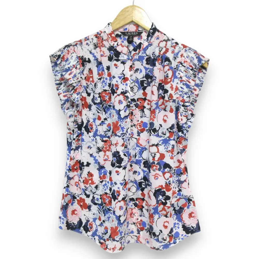 21SS LAUREN RALPH LAUREN ローレンラルフローレン フラワープリント バタフライスリーブ ブラウス シャツ S/P マルチカラー
