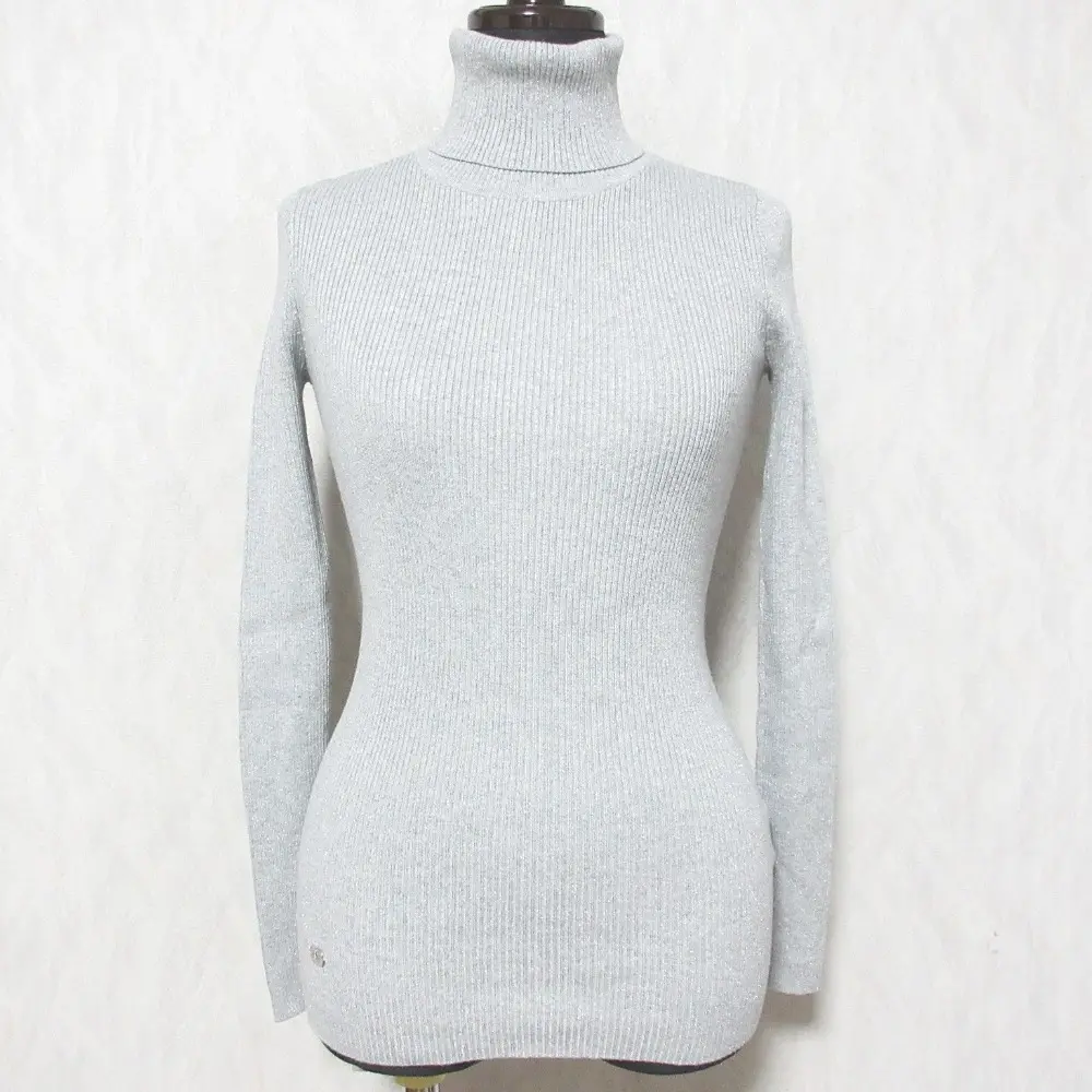 LAUREN RALPH LAUREN ローレンラルフローレン タートルネック ラメ リブニット カットソー XXS グレー