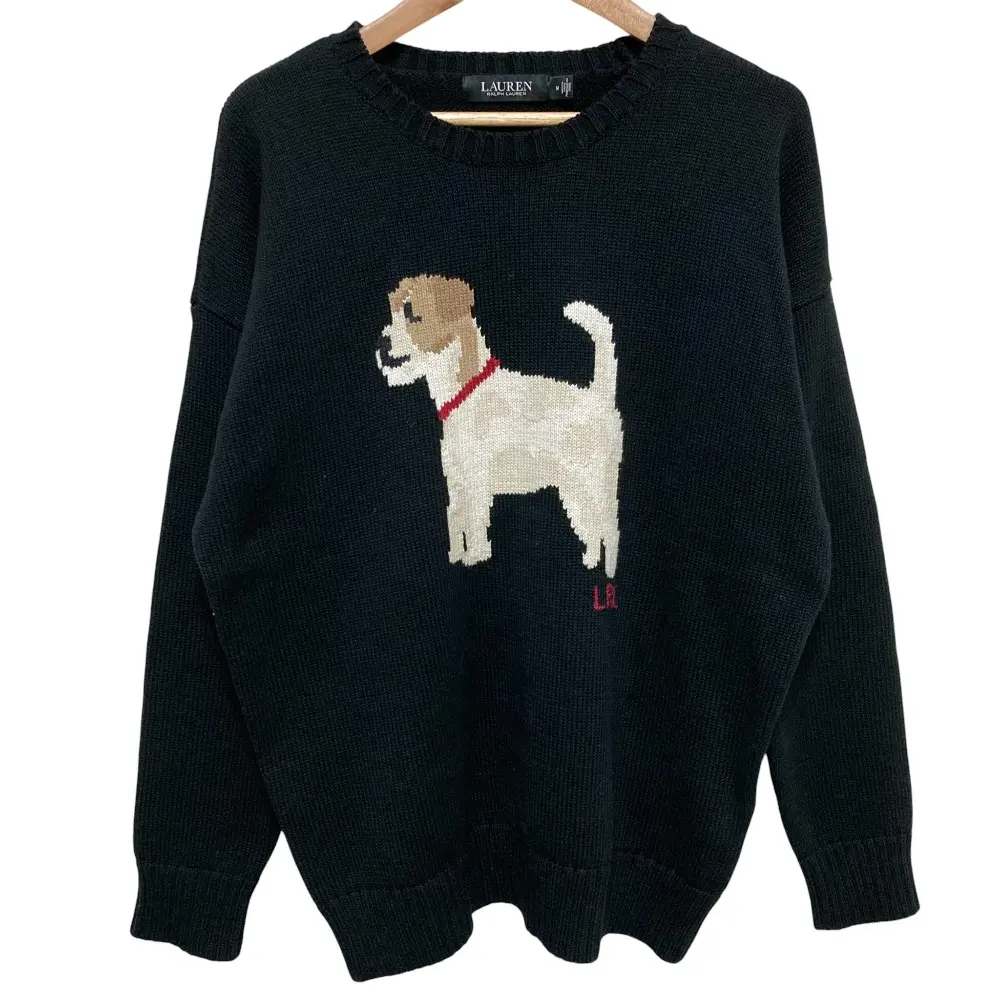 Lauren Ralph Lauren ローレン ラルフローレン 犬 ドッグ クルーネック ニットセーター Mサイズ ブラック