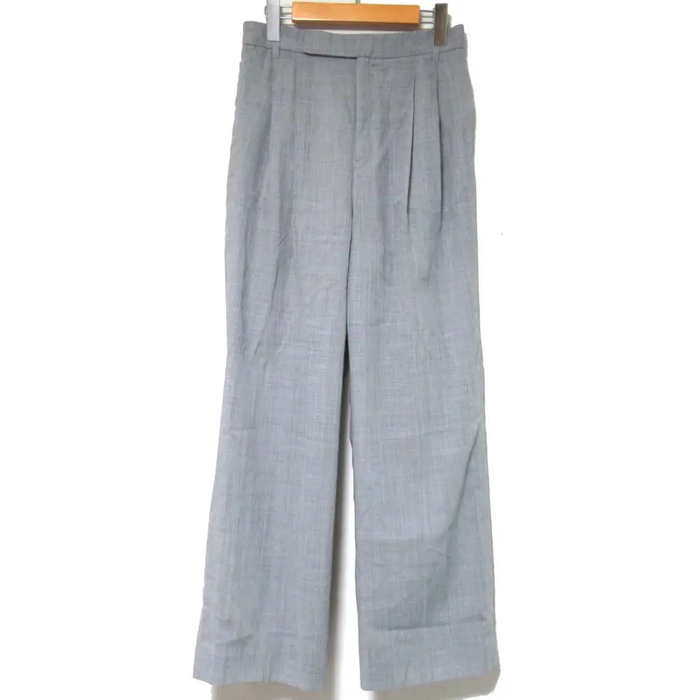 24AW LE PHIL ルフィル SHEER WOOL LAWN TUCK PANTS ワイドパンツ スラックスパンツ サイズ1 グレー