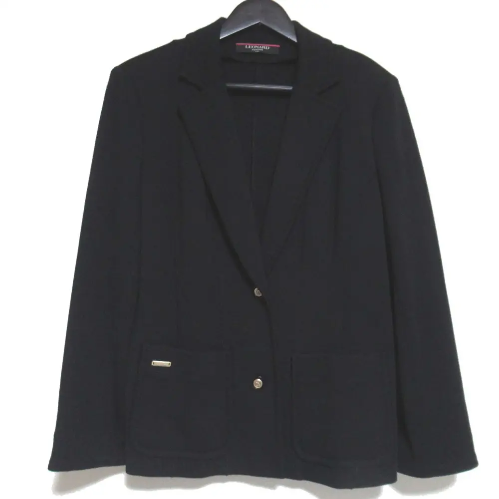 LEONARD FASHION レオナールファッション ニット テーラードジャケット サイズ13AR ブラック