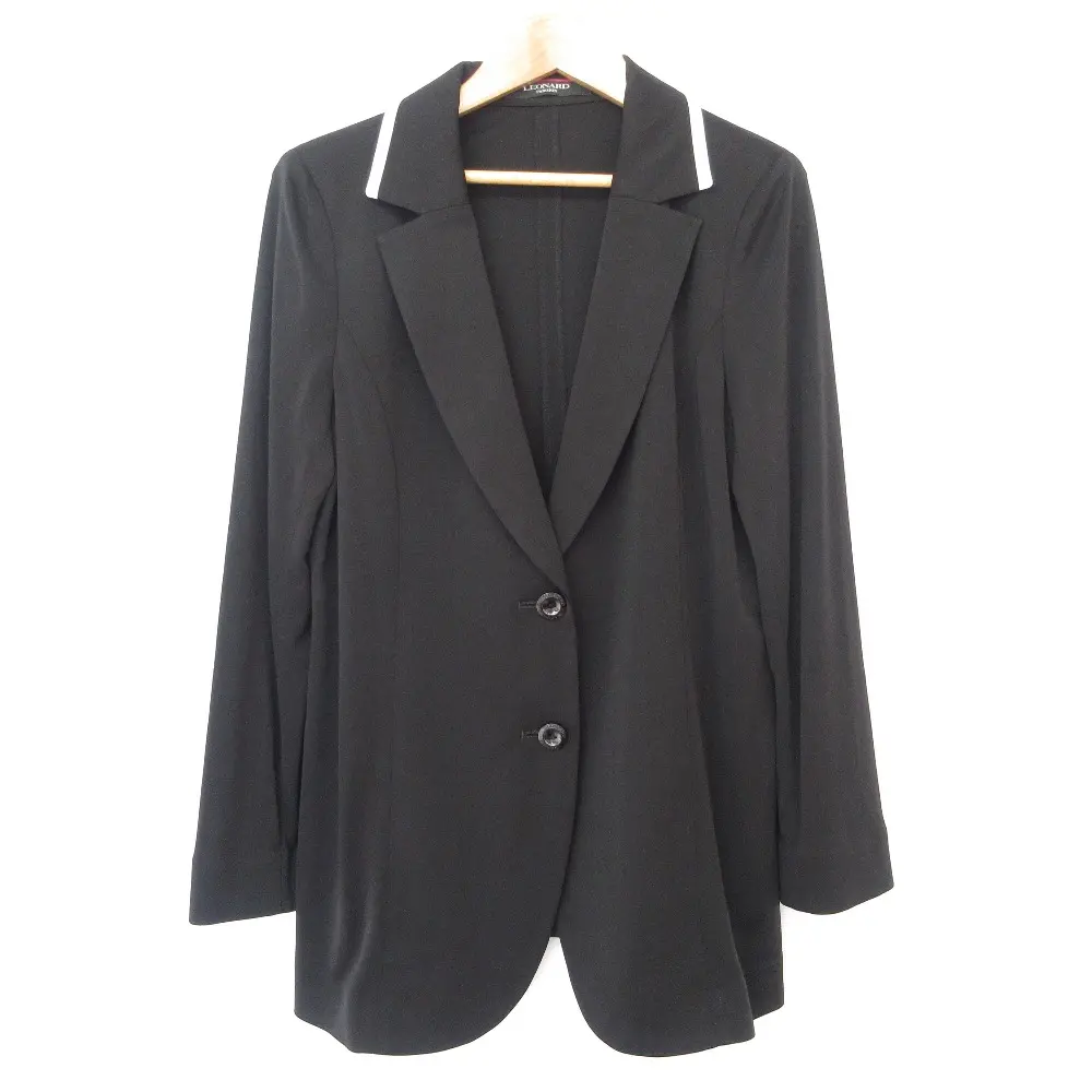 LEONARD FASHION レオナール カンカン シングル テーラードジャケット 42 ブラック