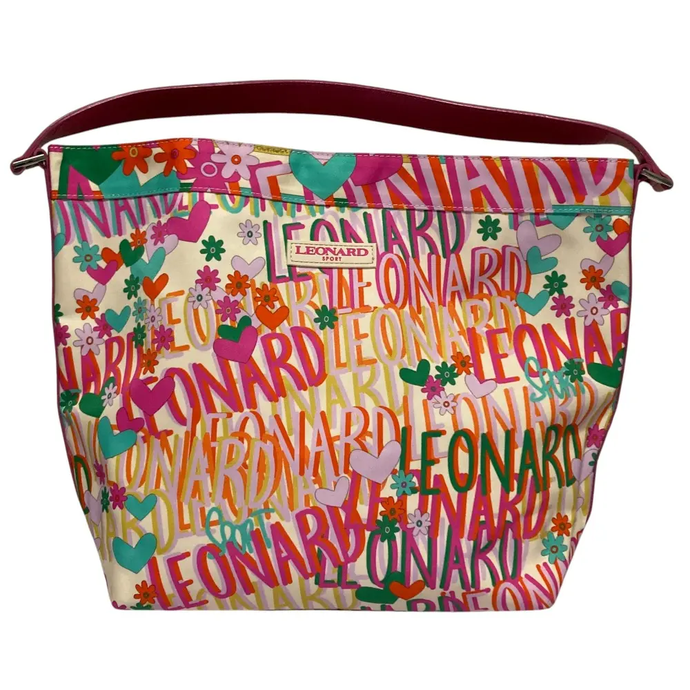 LEONARD SPORT レオナールスポーツ ロゴプリント セミショルダーバッグ ハンドバッグ ピンク系