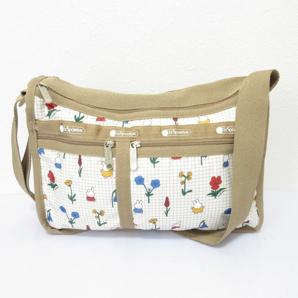 LeSportsac レスポートサック Dick Bruna ミッフィー コラボ デラックスエブリデイバッグ ショルダーバッグ ホワイト ベージュ