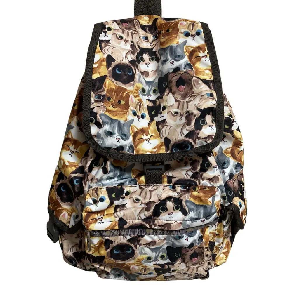 LeSportsac レスポートサック キャットカフェ リュックサック ブラウン