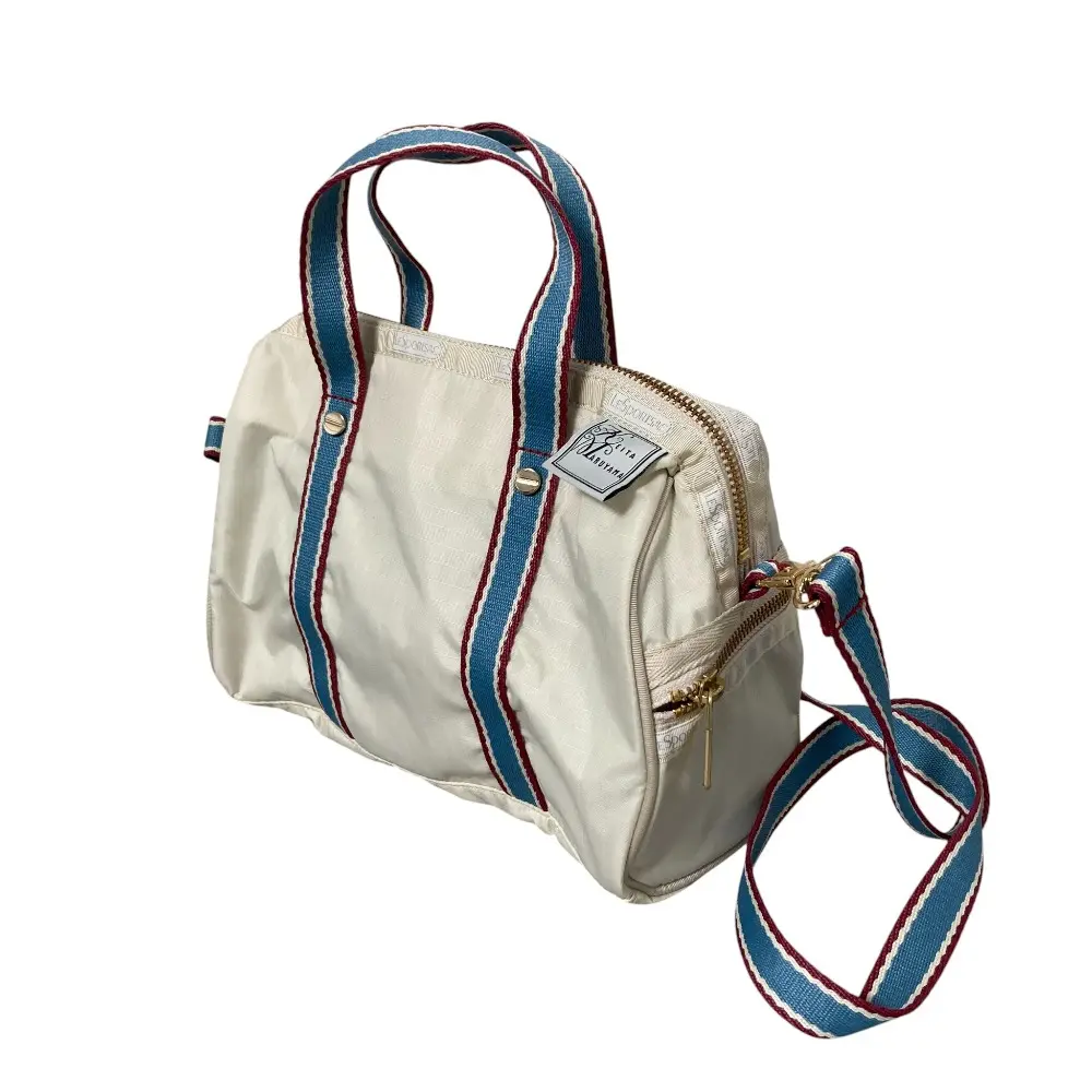 LeSportsac レスポートサック ケイタマルヤマ JAL機内販売限定 2WAY ボストンバッグ アイボリー ブルー