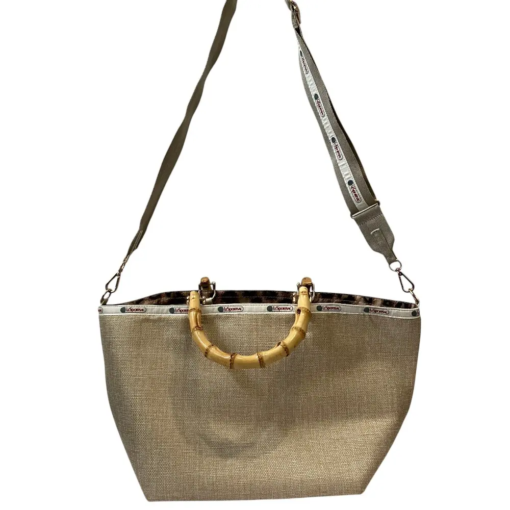 LeSportsac レスポートサック MED BAMBOO TOTE 2WAY バンブーハンドル トートバッグ ベージュ
