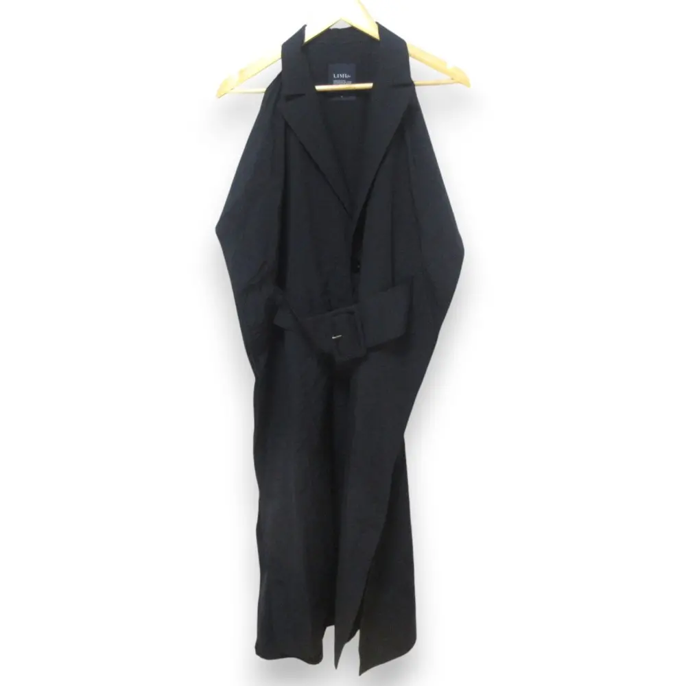 22AW LIMI feu リミフゥ ウエストベルト ノースリーブ ロング丈 シャツドレス ワンピース LV-D23-601 Sサイズ ブラック