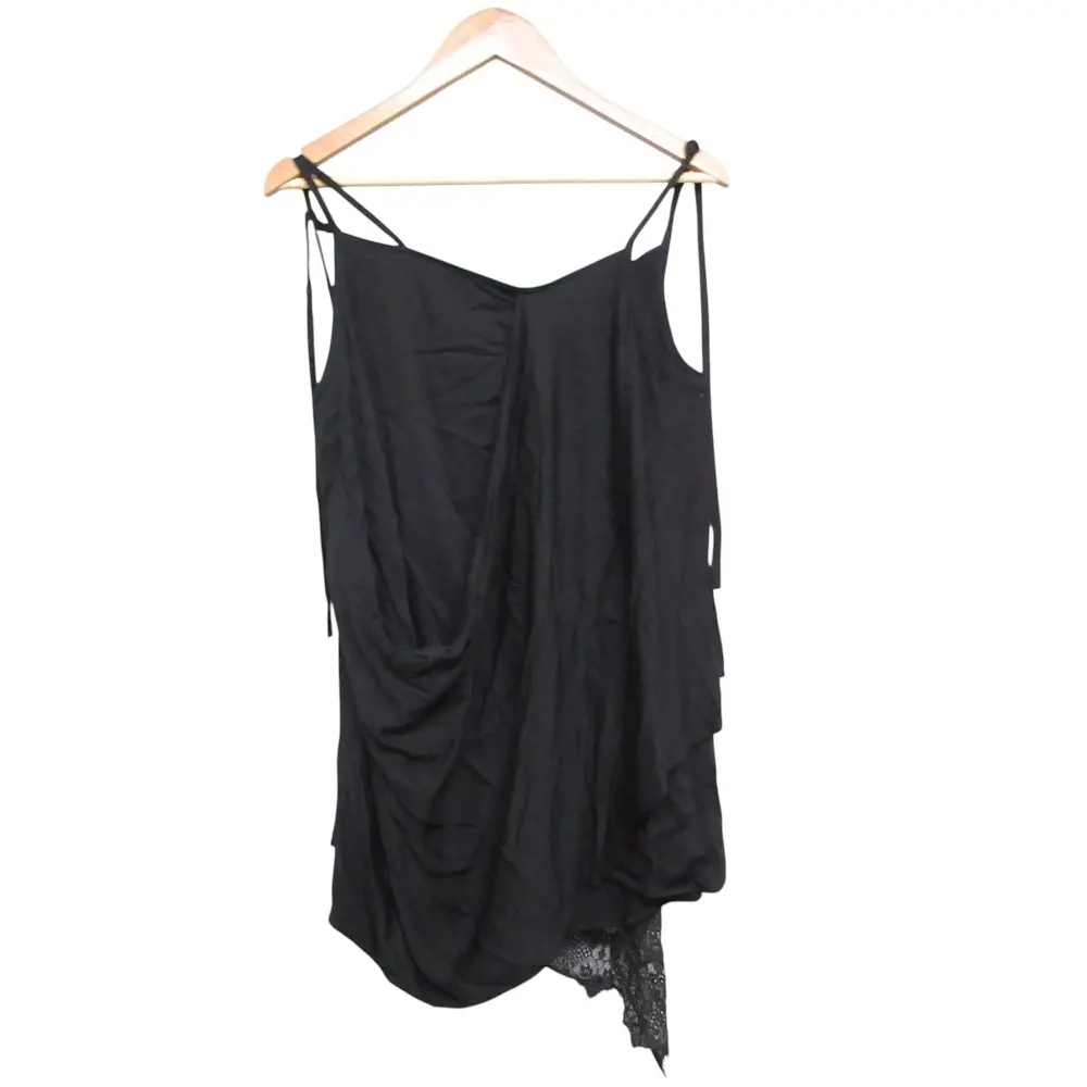 24SS LIMI feu リミフゥ LAWN + SATIN クロシェレース ダブルフロントキャミソール LS-B17-803 サイズ2 ブラックの買取実績【2025年3月買取】