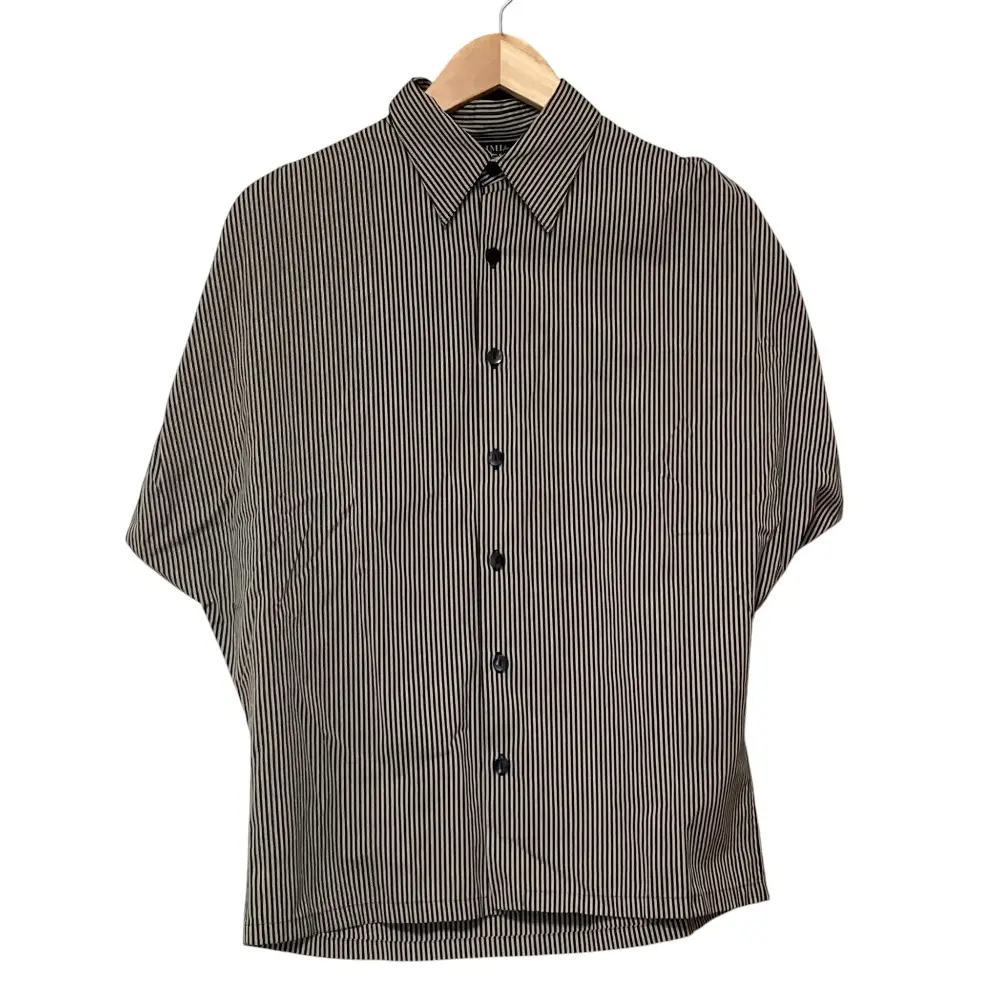 LIMI feu リミフゥ ストライプ ノースリーブ ブラウス サイズS グレー ブラック