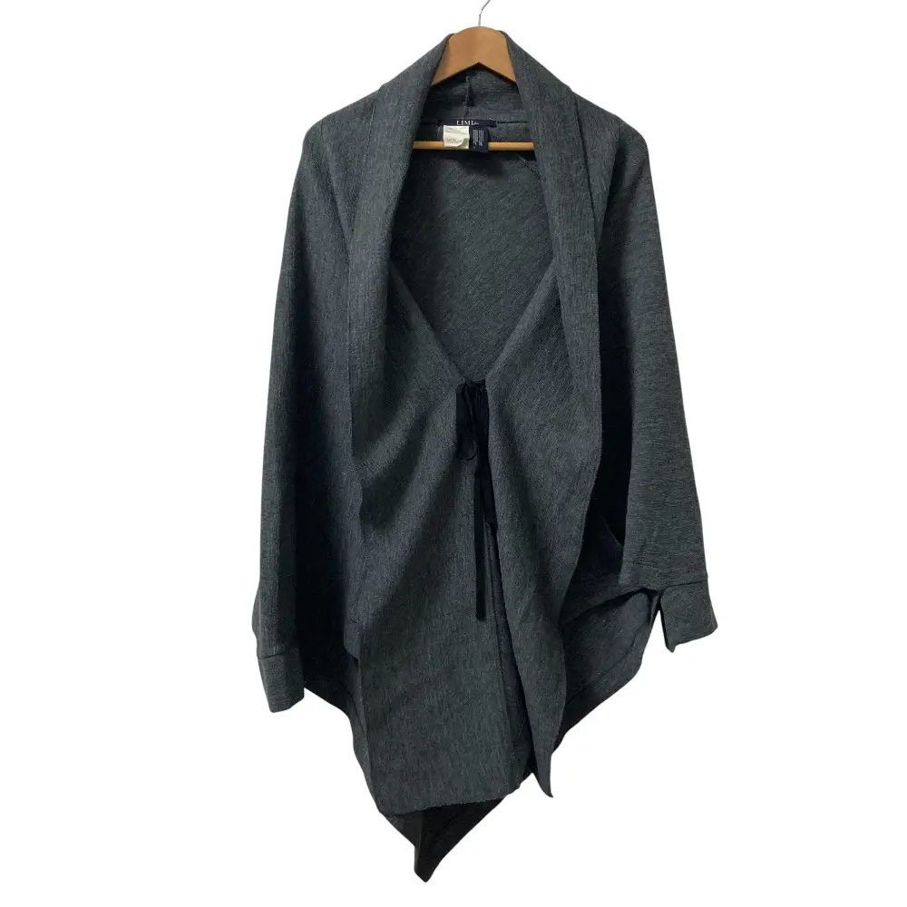 LIMI feu リミフゥ ウール イレヘム ニットポンチョ カーディガン ジャケット サイズS グレー