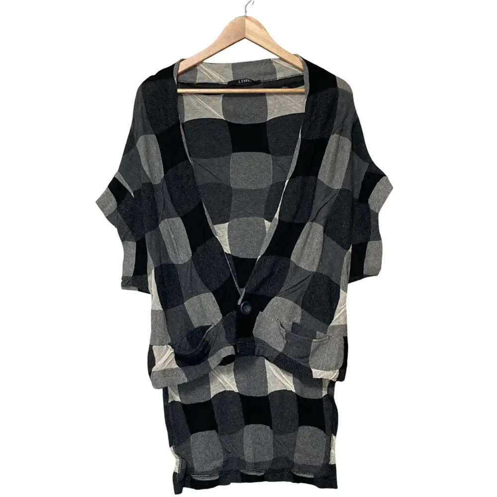 LIMI feu リミフゥ チェック柄 ニットベスト サイズS グレー