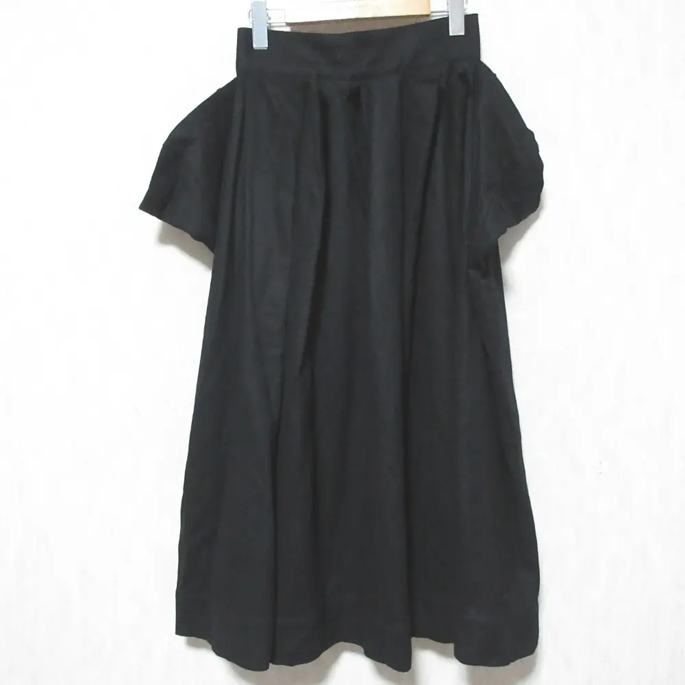 LIMI feu リミフゥ ヨウジヤマモト 20-21AW ウール ロングフレアスカート LR-S08-101 サイズ2 ブラック