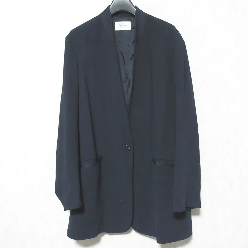 24SS Lisiere リジェール No Collar Relax Jacket ノーカラージャケット 24010560101110 サイズ36 ネイビー