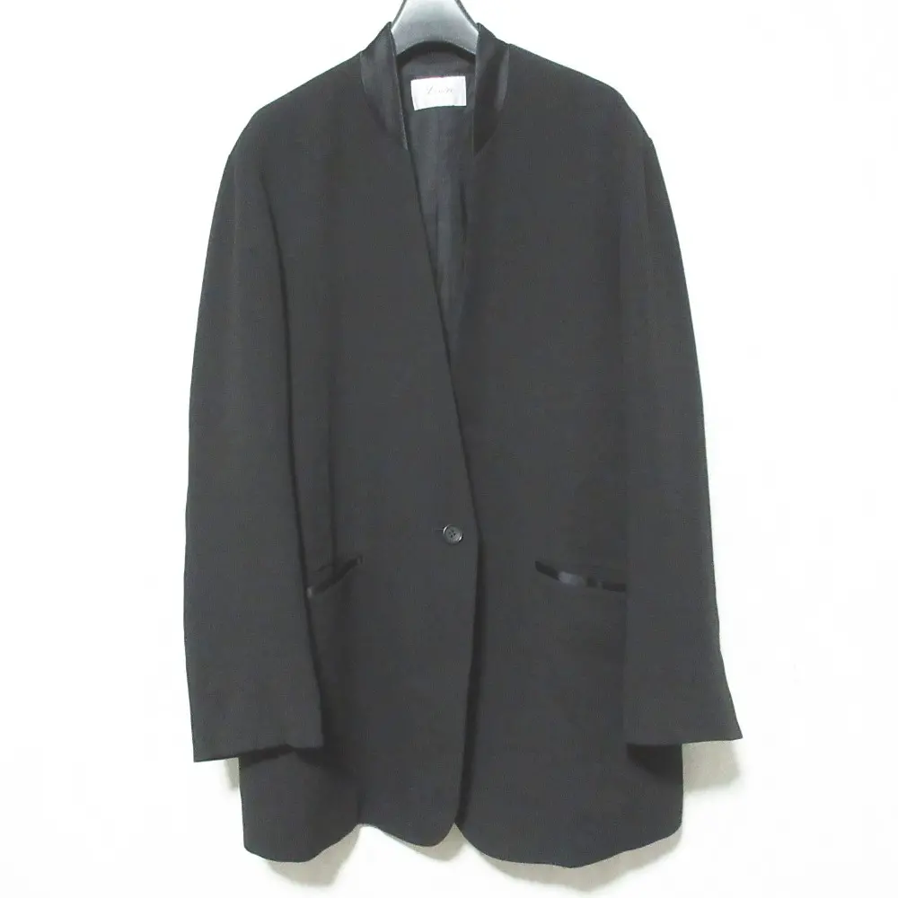 23AW Lisiere リジエール No Collar Relax Jacket ノーカラージャケット 23010560100230 サイズ36 ブラック