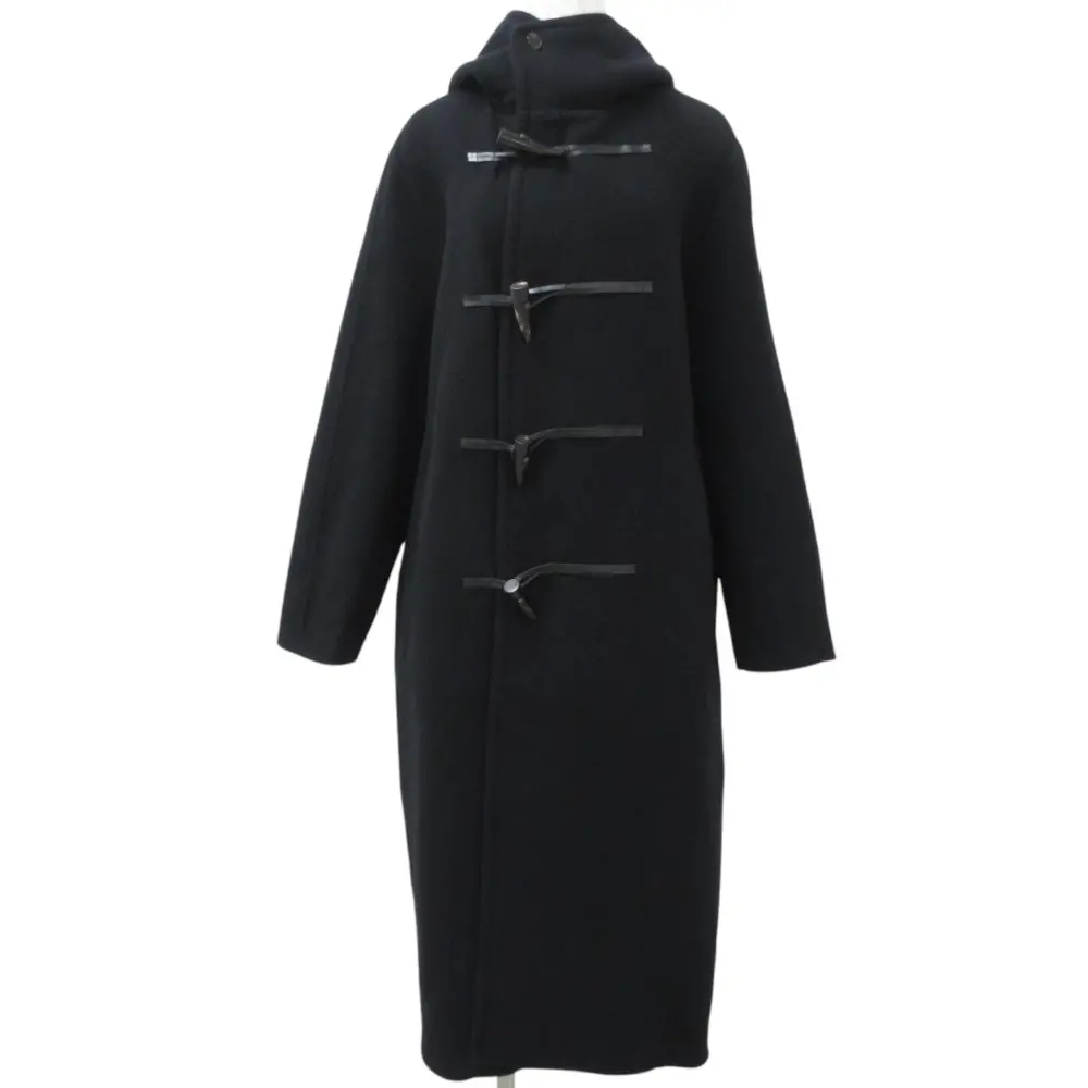 LOEFF ロエフ MANTECO社 ウール ロングダッフルコート 8825-104-0037 サイズ1 ブラック