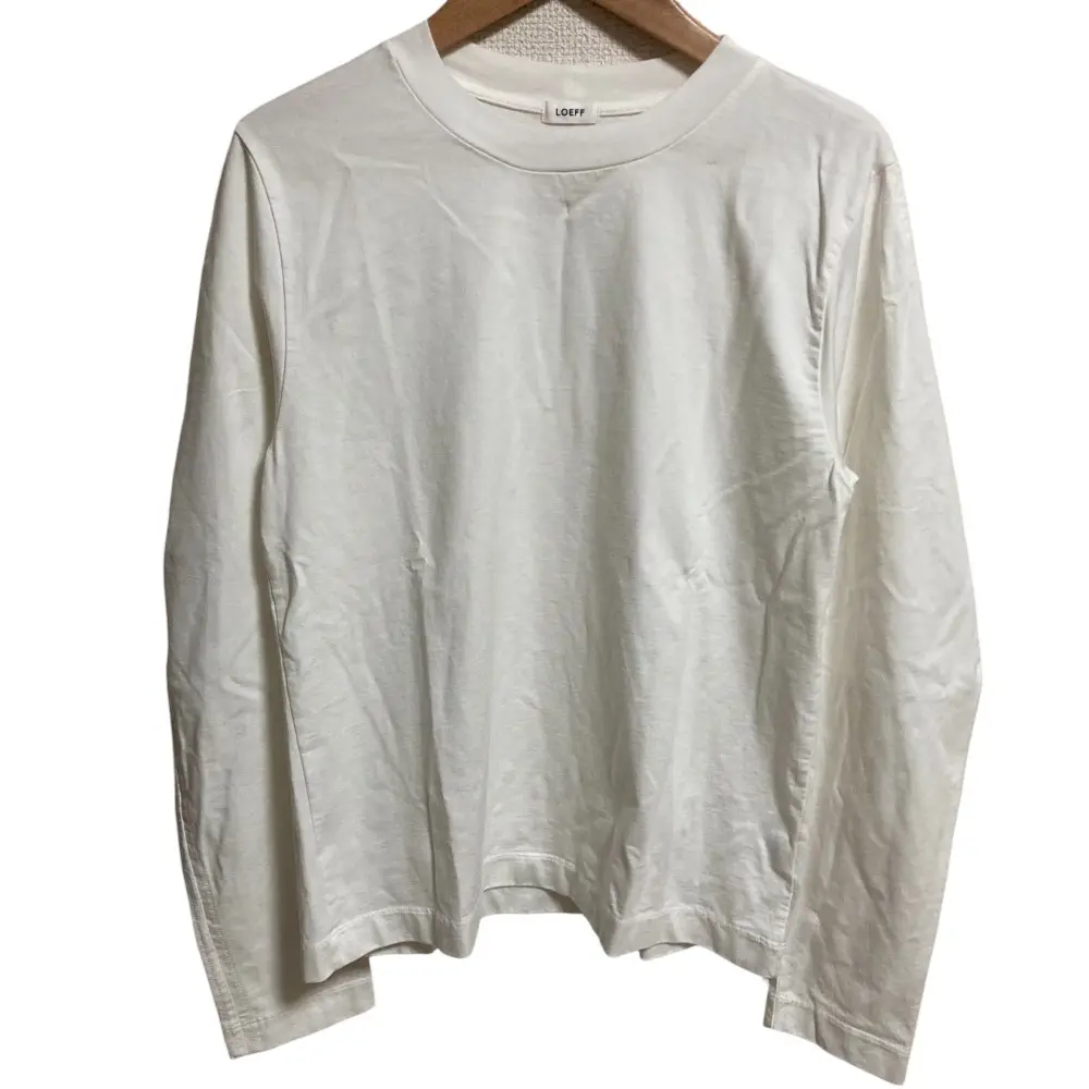 LOEFF ロエフ オーガニックコットン クロップド クレセントスリーブ カットソー 長袖 Tシャツ 8812-699-0032 ホワイト