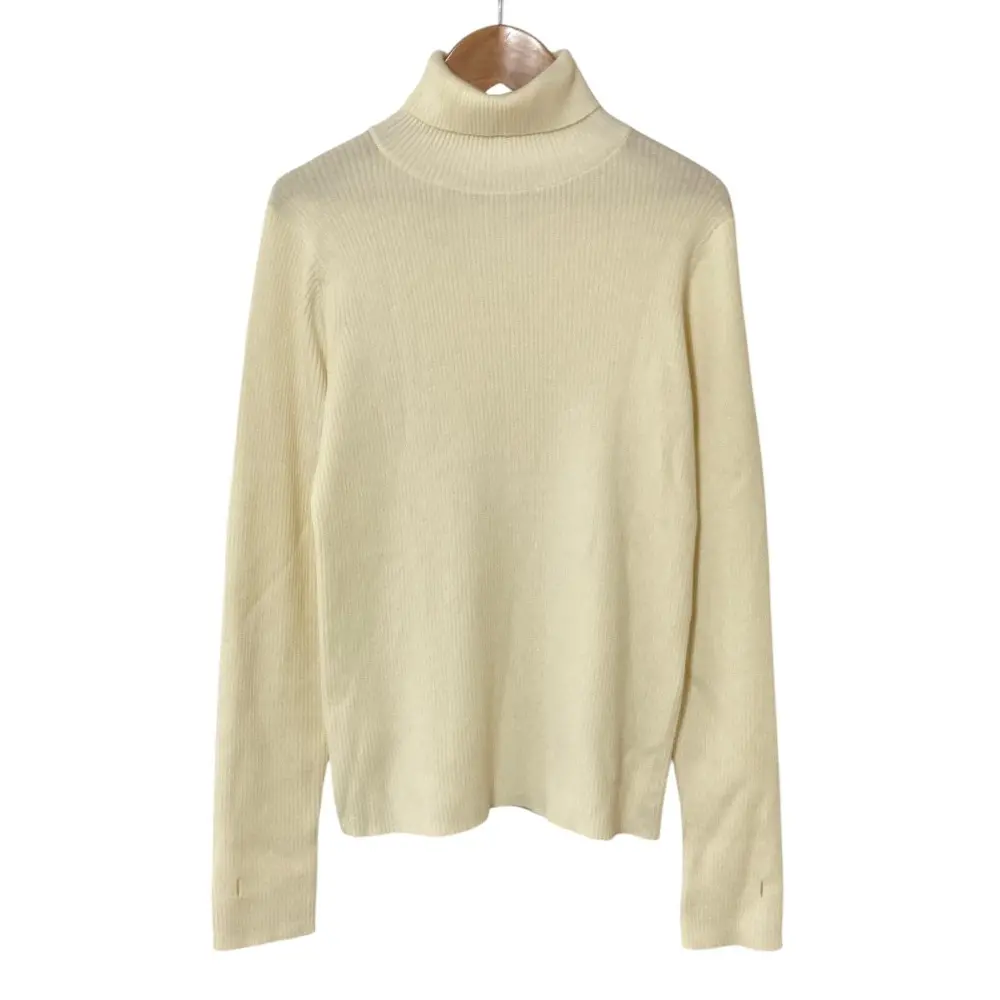 23AW LOEFF ロエフ ウール リブタートルニット アイボリー
