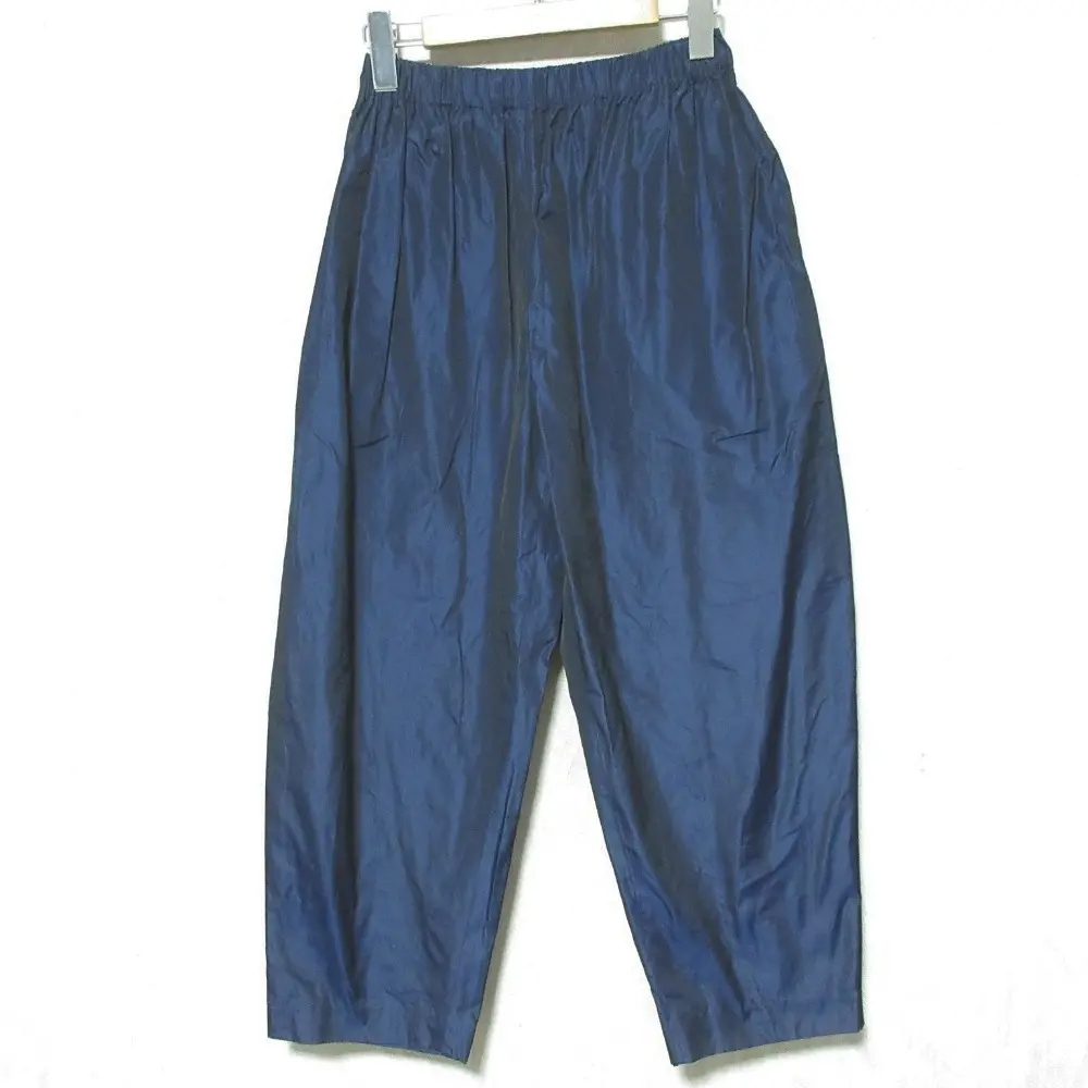 LOEFF ロエフ グロッシー タフタ ワイドサテンパンツ 8814-2-000031 サイズ00 ネイビー