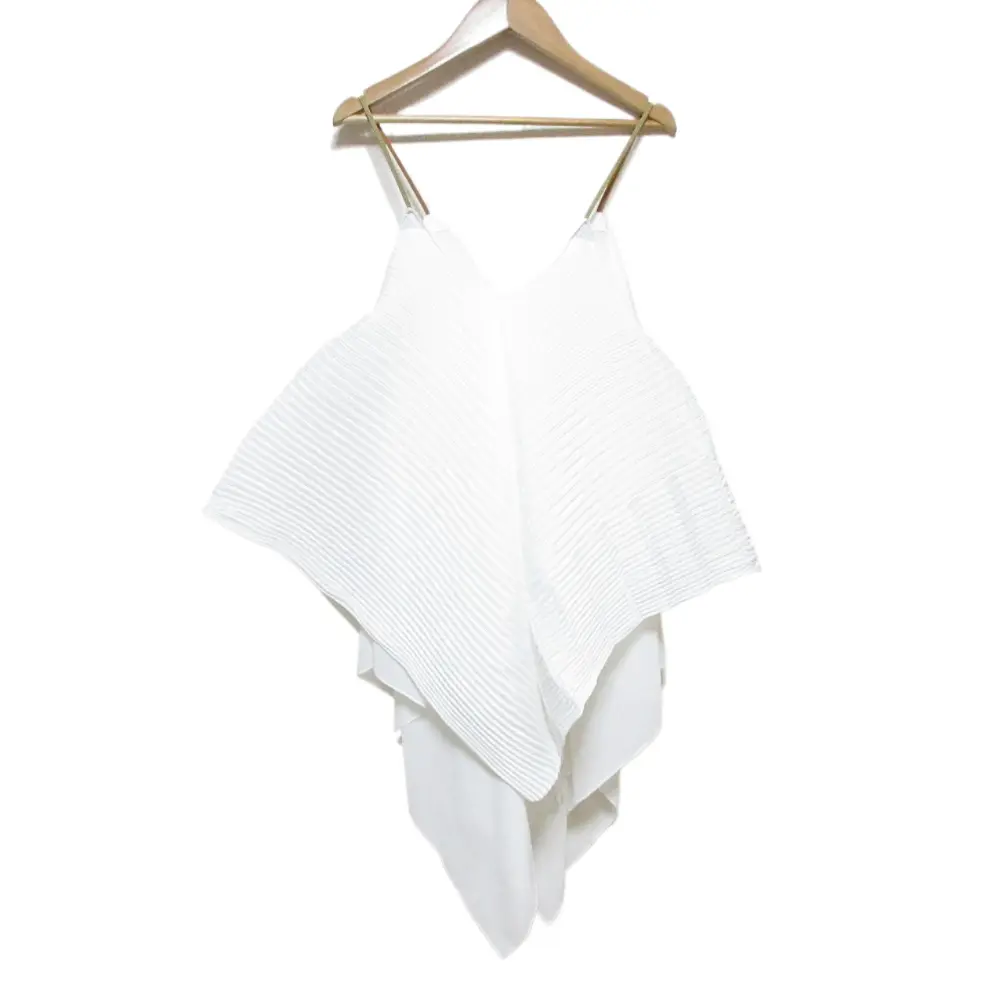 LOEWE ロエベ アシンメトリー プリーツ パネル キャミトップス 34 ホワイト